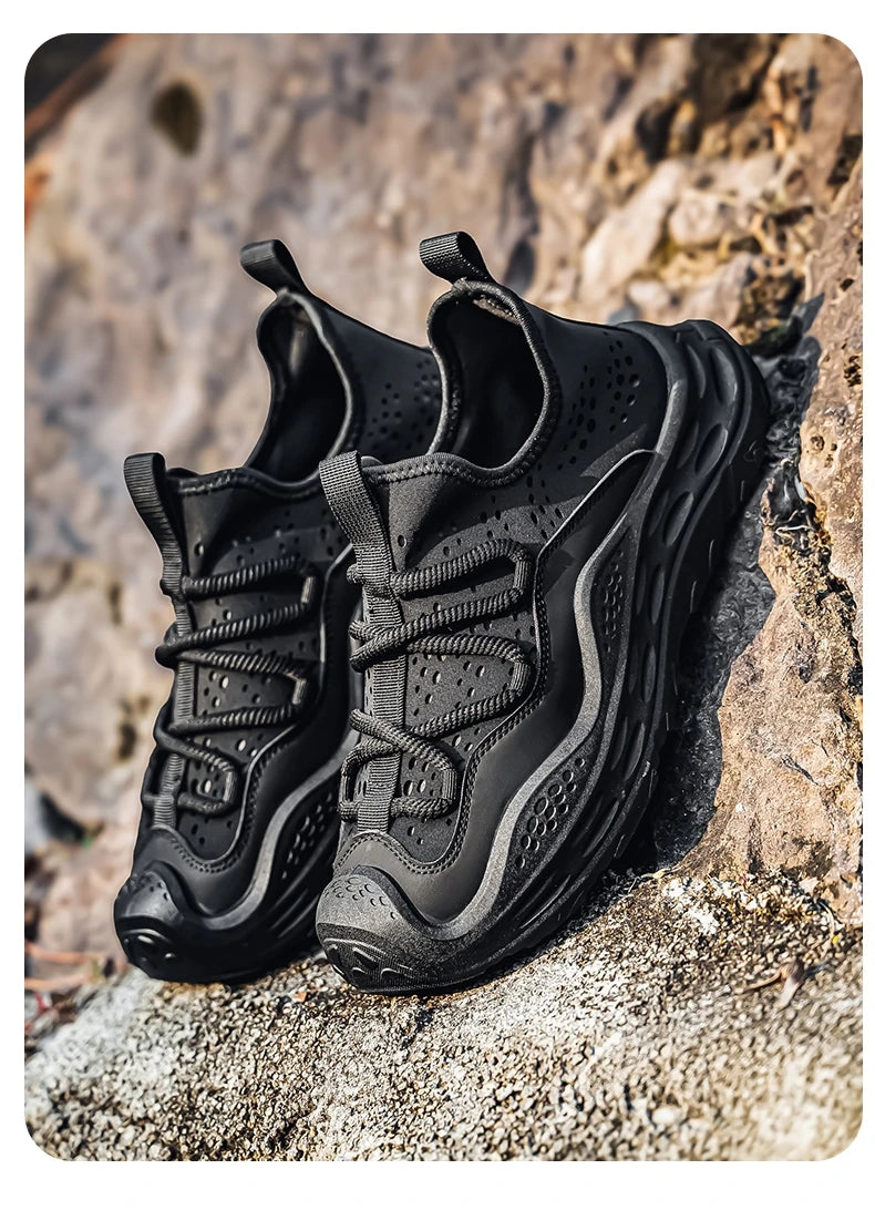 Spring Autumn New Mens Casual Shoes Fashion Anti Skid Wear Resistant Sports Sneakers Thick Sole Fashion Breathable Mesh Footwear