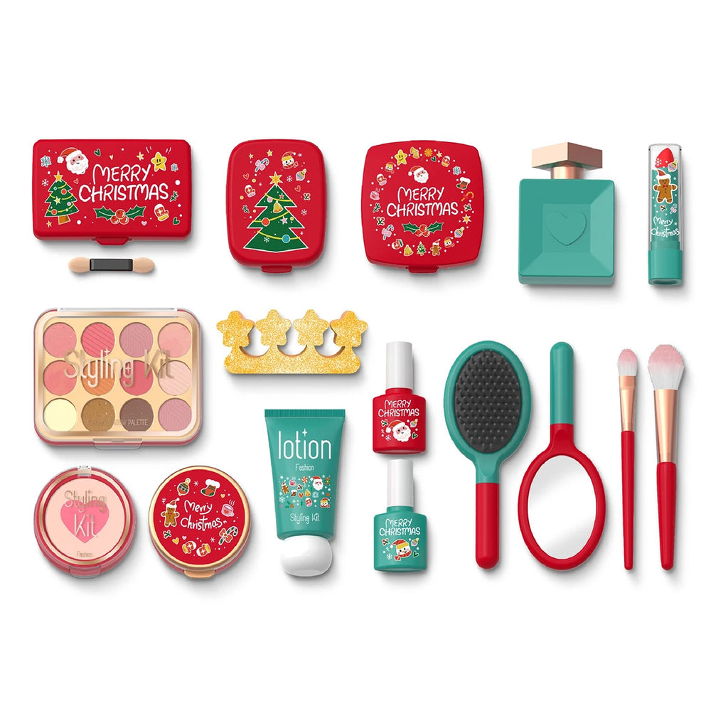 Kids Xmas Simulation Cosmetics Set Pretend Makeup Toys Girls Play House Simulation Make up Educational Toys for Girls Fun Game