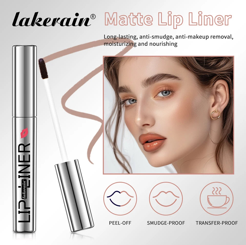 Lipliner Peel Off Lip Liner Stain Peel Off Lip Liner Tattoo Waterproof Matte Long-Lasting Brown Nude Lip Color Cosmetics Makeup
