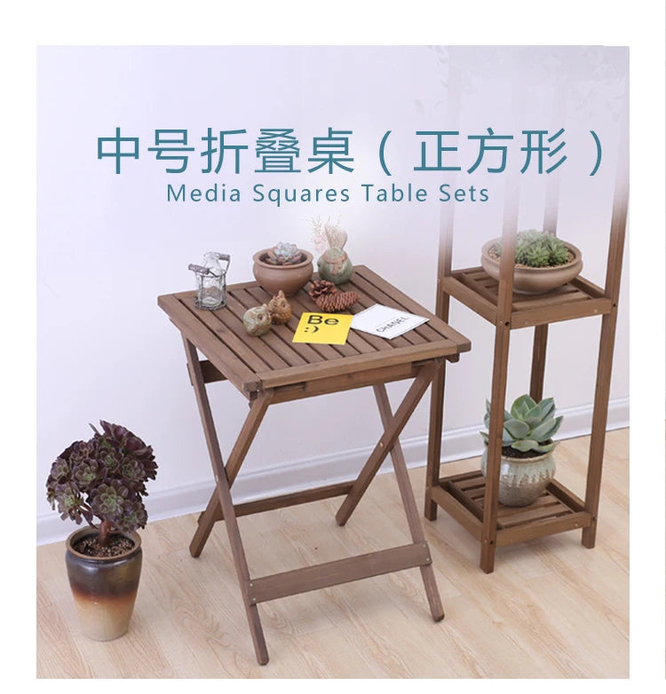Solid Wood Folding Tea Table Minimalist Design for Home Or Outdoor Use with Smooth Rounded Corners And Premium Hardware