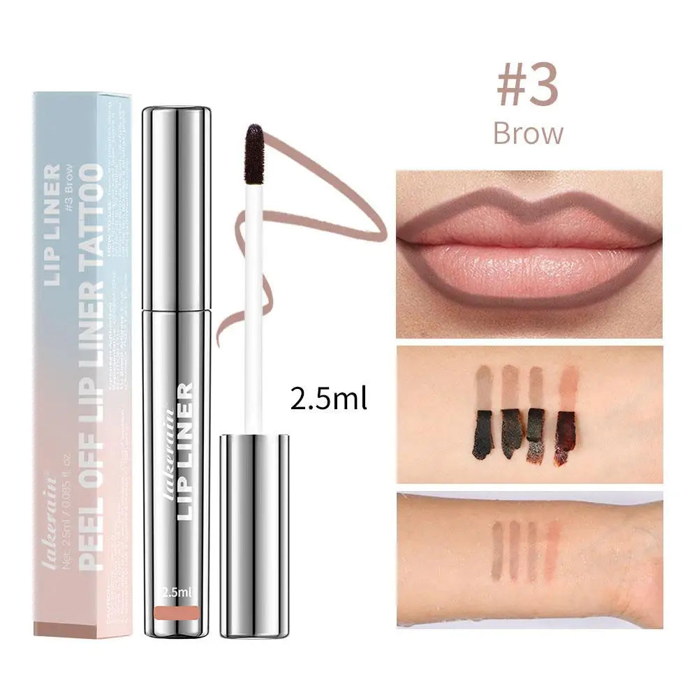 Waterproof Lip Liner Peel Off Tattoo Lipgloss Waterproof Long Lasting Matte Lip Tint Brown Contour Tear-off Lips Stain Cosmetic
