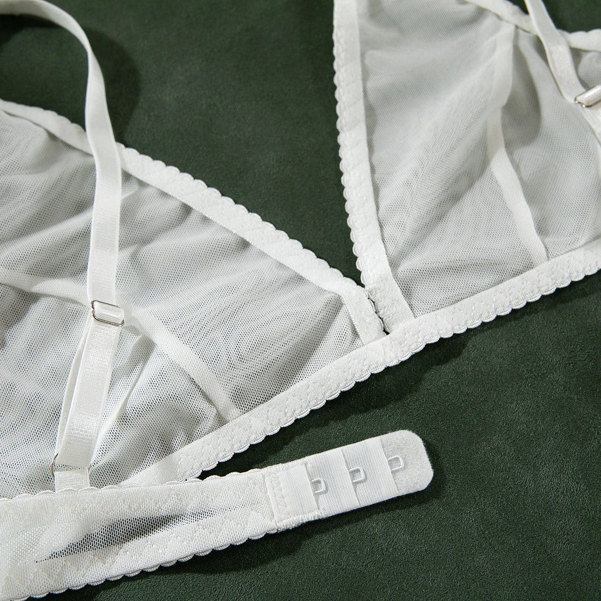 Wirelss Comfortable Bra Brasil Pantie Lingerie Set Basic Solid Mesh Sheer Underwear Transparent Intimate Seducing Lenceria