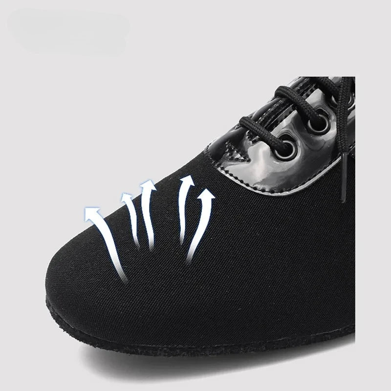 Men's Modern Dance Shoes Boys Latina/tango/ballroom Shoes Rubber/soft Sole Low Heels Professional Black Man