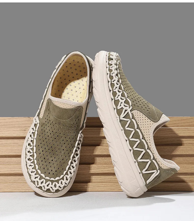 Summer Hand-woven Men's Shoes Fashion Men Casual Shoes Brand Designer Men Sneakers High Quality Outdoor Flats Driving Shoes