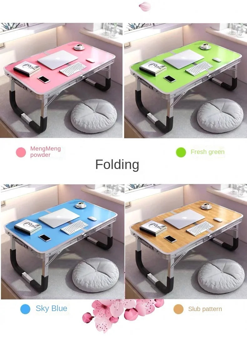 Aluminum Alloy Foldable Computer Table Wooden Lazy Dormitory Learning Folding Bed Outdoor Folding Table