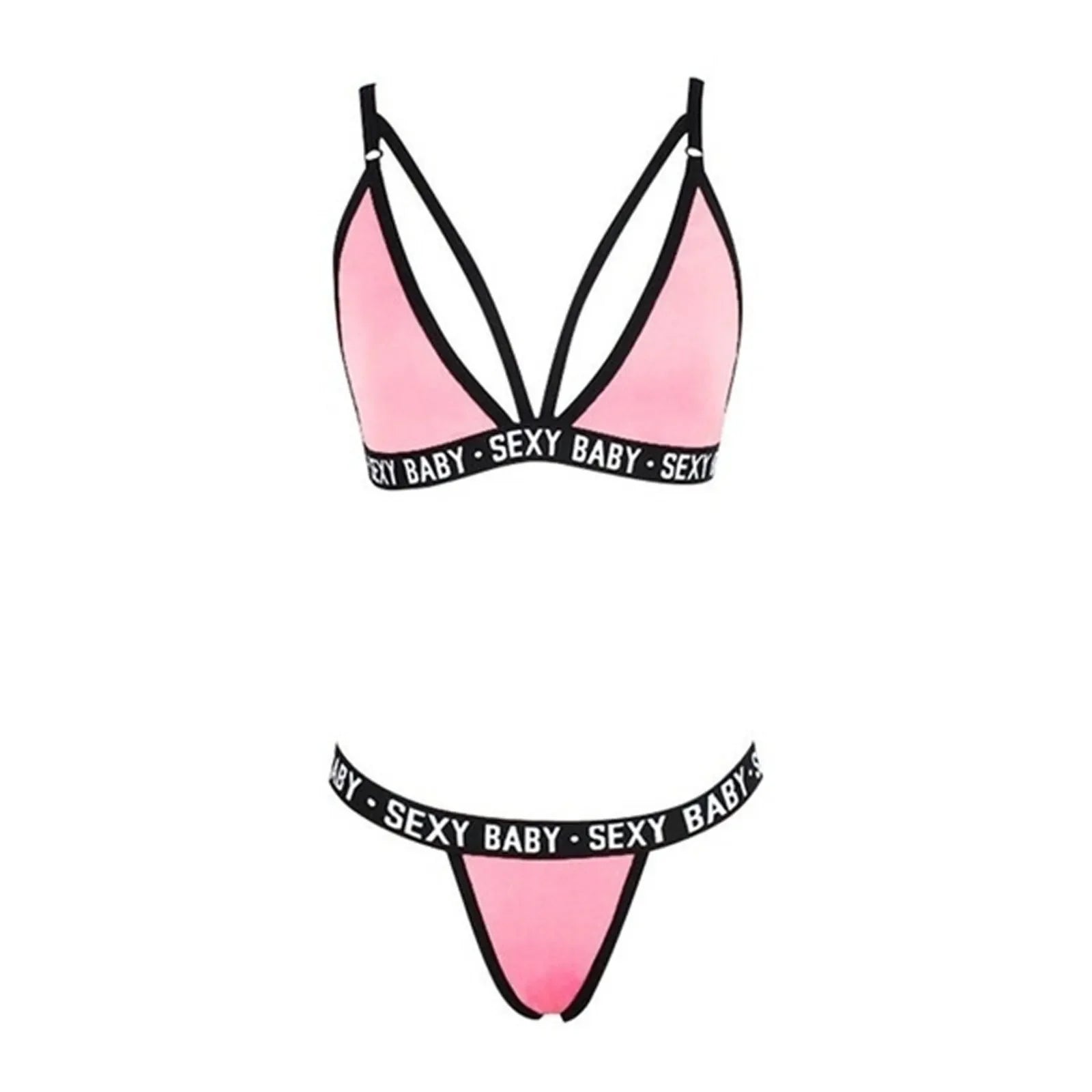 Women's sexy lingerie set sexy letter bikini bra and thong set women's sexy erotic clothing pajamas bikini lingerie