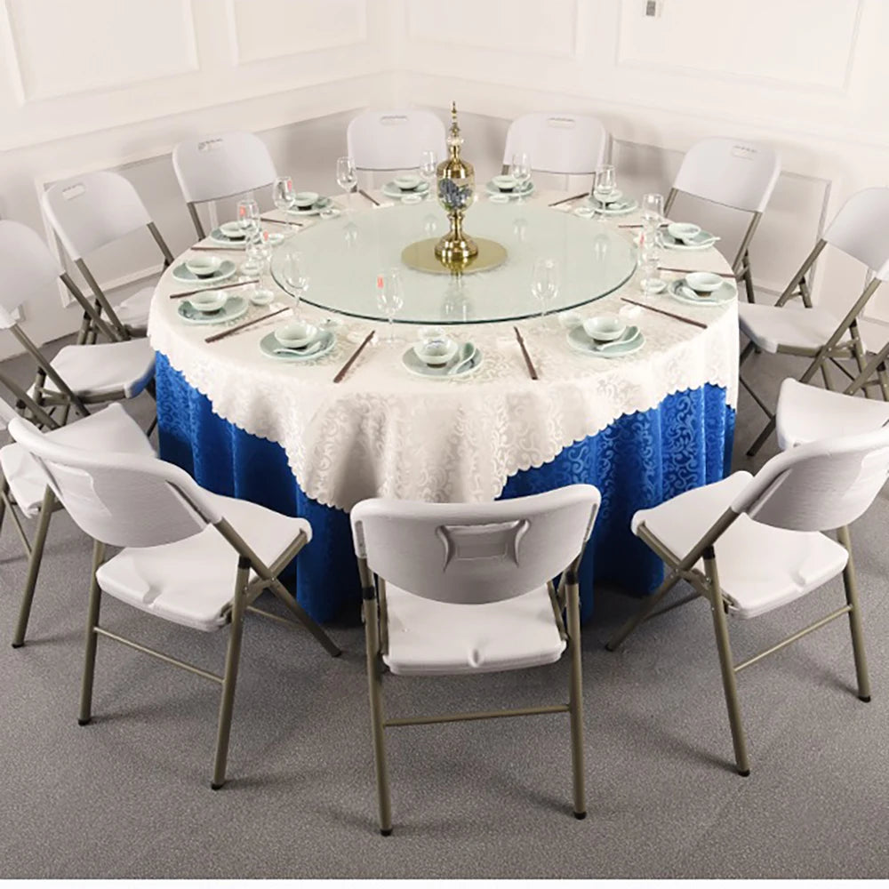 Folding Plastic Round Tables for Events Party Portable Blow Molding Circle Wedding Banquet White 5ft 10Pcs