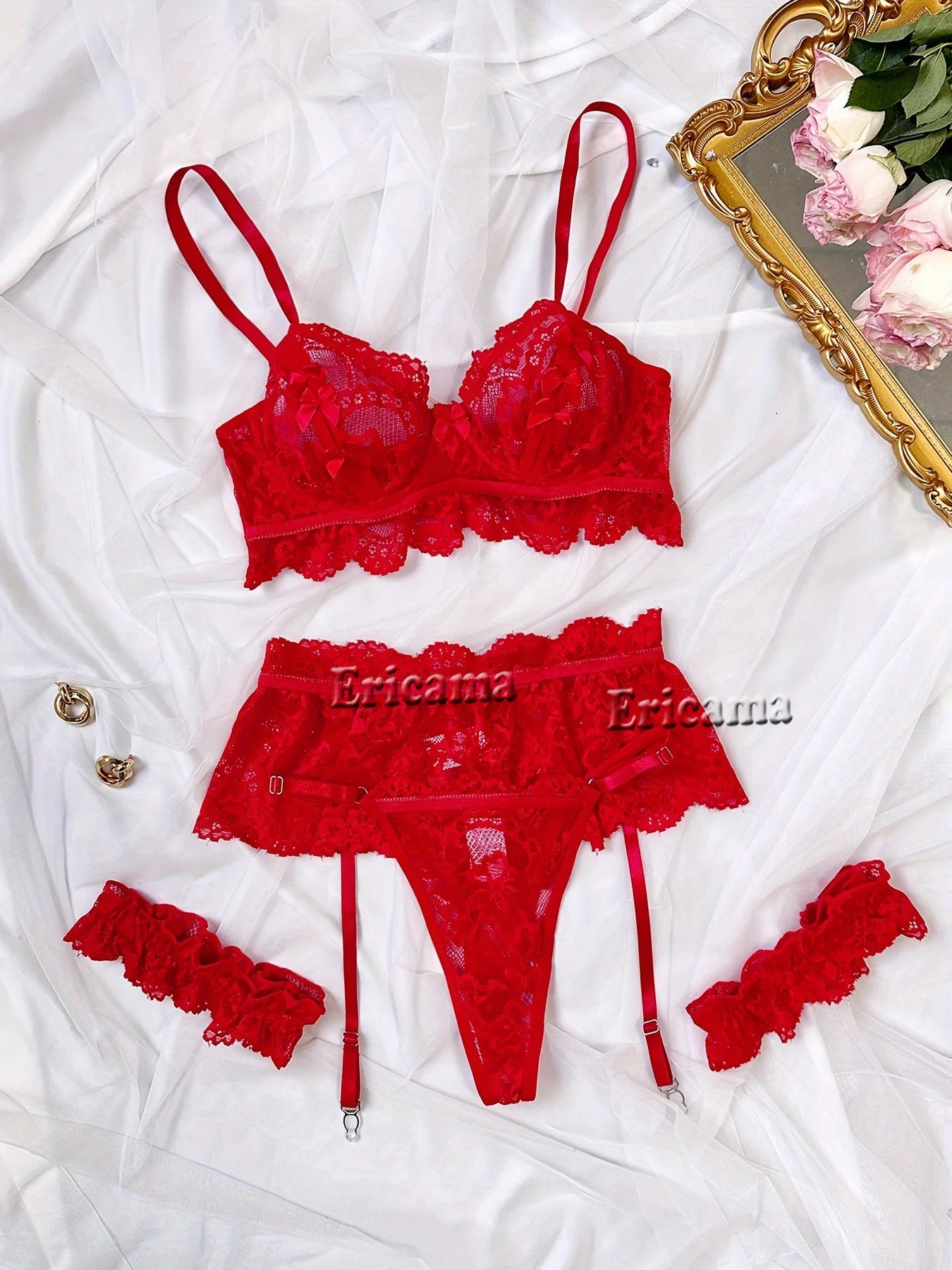 Lingerie Set Transparent Bra Set Hot Erotic Sexy Costumes Solid Color Underwear Seamless Bra Thong Garters Sexy Lingerie Sets