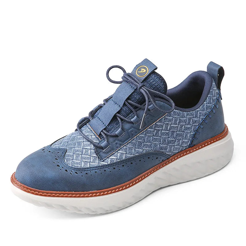 New Shoes for Men Leather Casual Shoes Fashion Breathable Brogues Sport Shoes Street Cool Chunky Sneakers