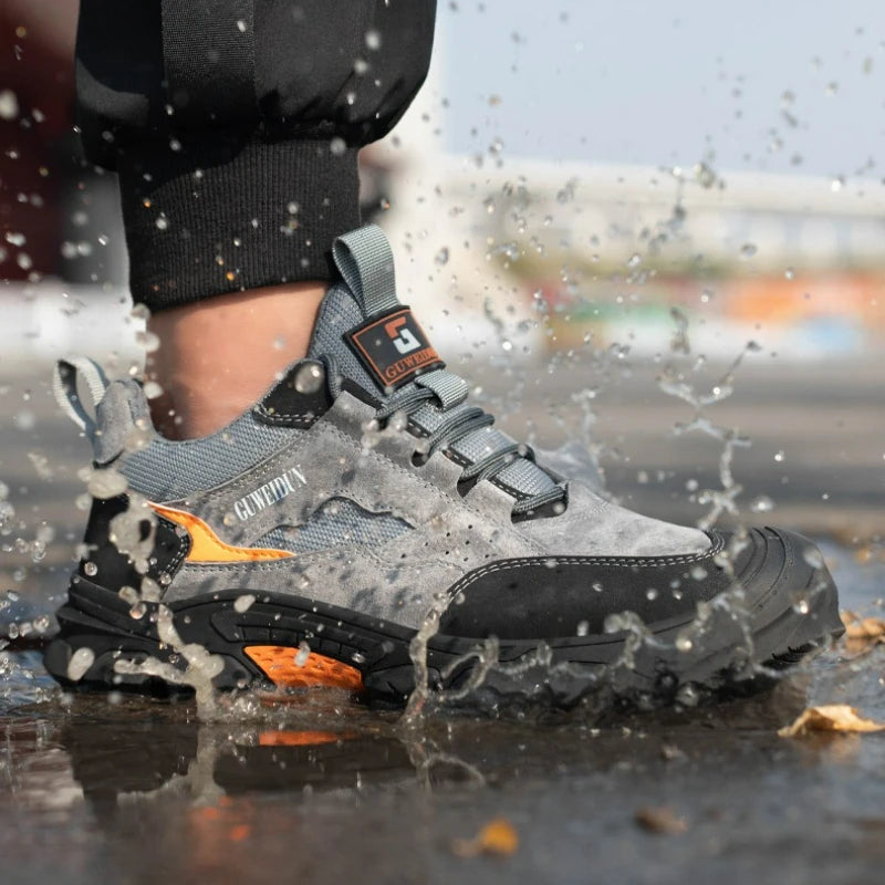 Men's Safety Shoes Fashion Work Steel Toe Shoes Anti-smash Anti-puncture Boots Shoes for Men Indestructible Comfortable Sneakers