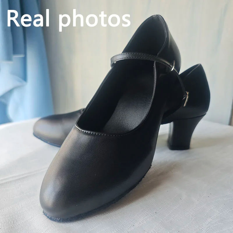 New women's dance shoes Latin party Social Dancing tango jazz elegant dance shoes closed toe black modern dance shoes 35-45