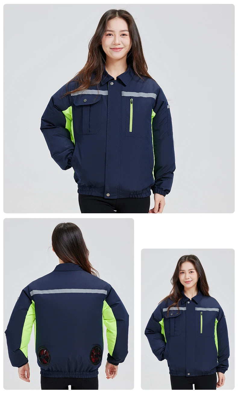 New Loose Cooling Work Clothes For Both Men And Women Summer Sun Protection Jacket Air Conditioning Suit With Two Fans Clothing