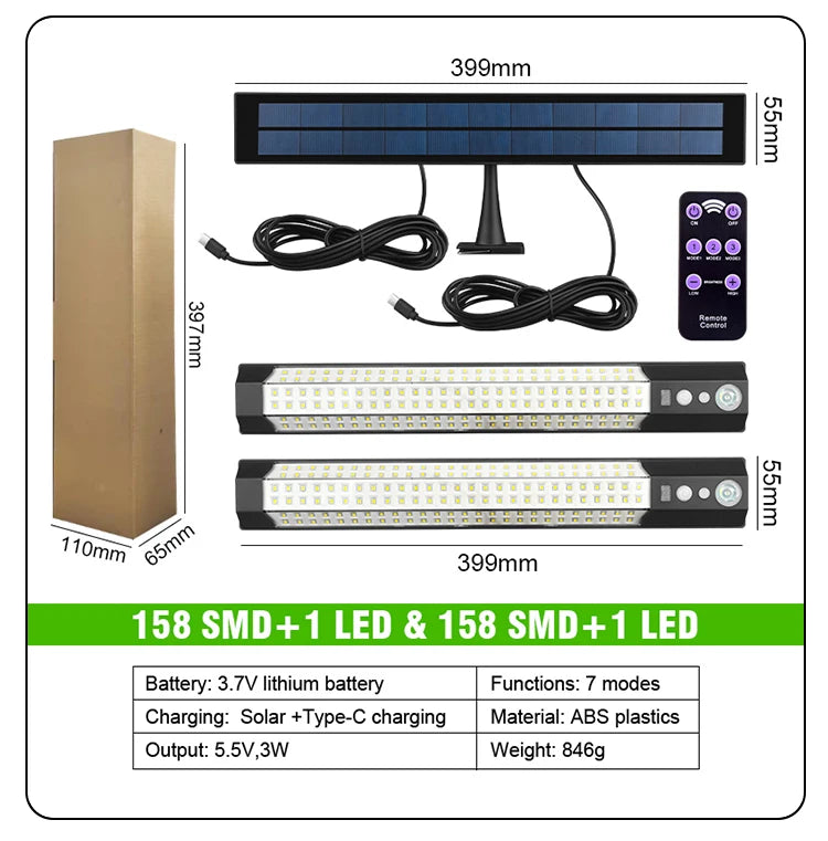 Solar Lights Outdoor 158/316LED 7 Modes Separable Waterproof Garden Patio Yard Christmas Party Decor Landscape Lighting