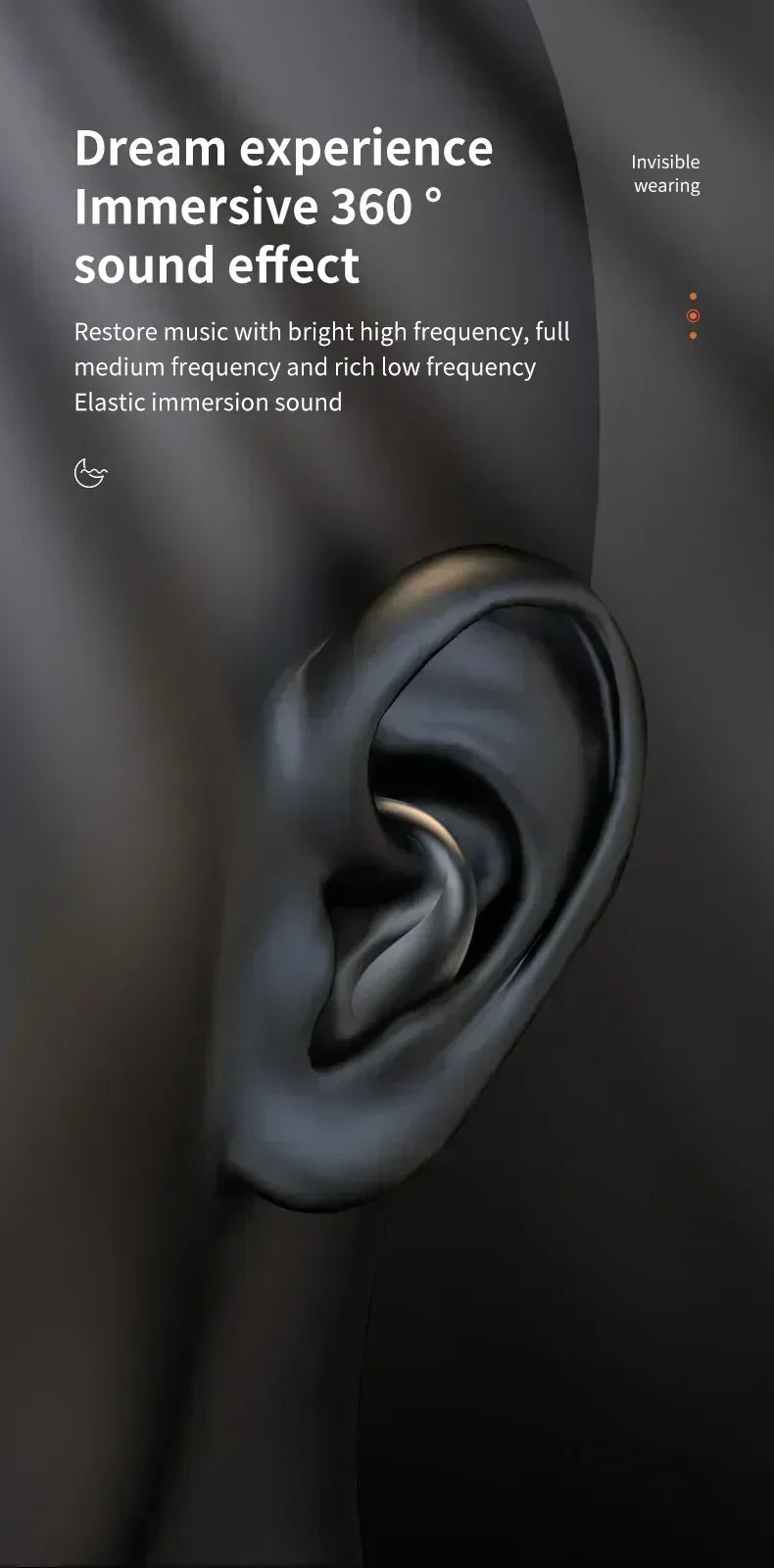Bluetooth Wireless Headphones Earbuds Ear Hooks Bluetooth Earphones Bass Noise Reduction Earbuds HiFi Stereo Headsets