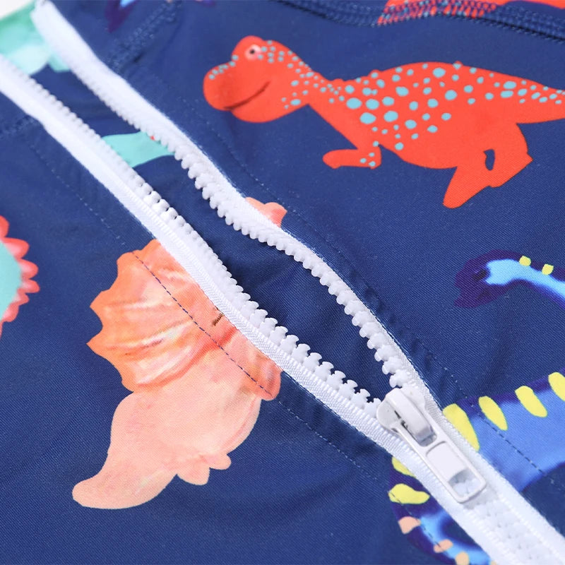 Summer Baby boy Short Sleeved Swimwear Sunscreen High Elasticity Cartoon Printing Cute And Cool Out Doors Swimming Pool  Parti