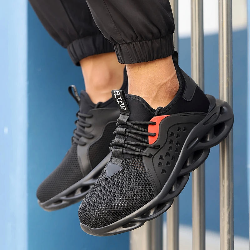 Work Safety Shoes Men Lightweight Indestructible Work Sneakers Security Steel Toe Shoes Safety Protective Boots Roofing Shoes