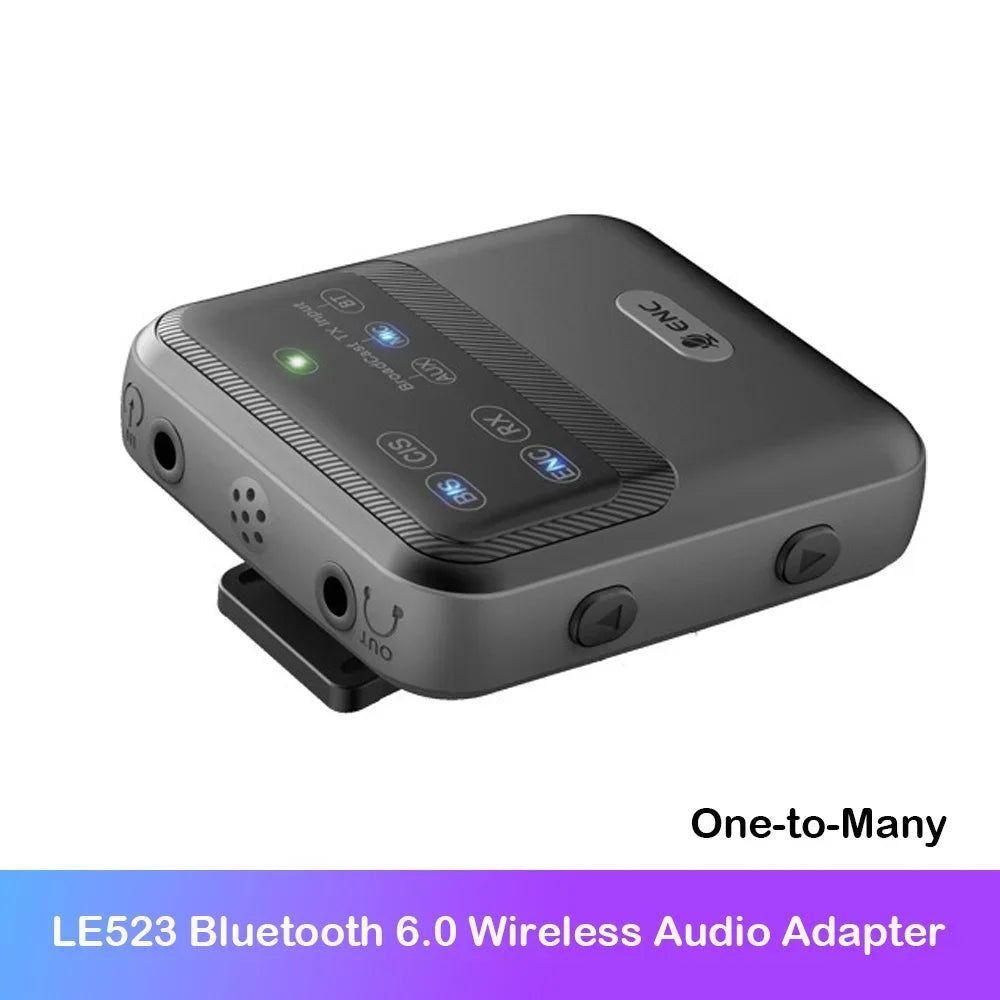 Bluetooth 6.0 Audio Receiver Transmitter ENC Wireless Broadcast One with Multiple Audio System with Mic  for Church Tour Guide