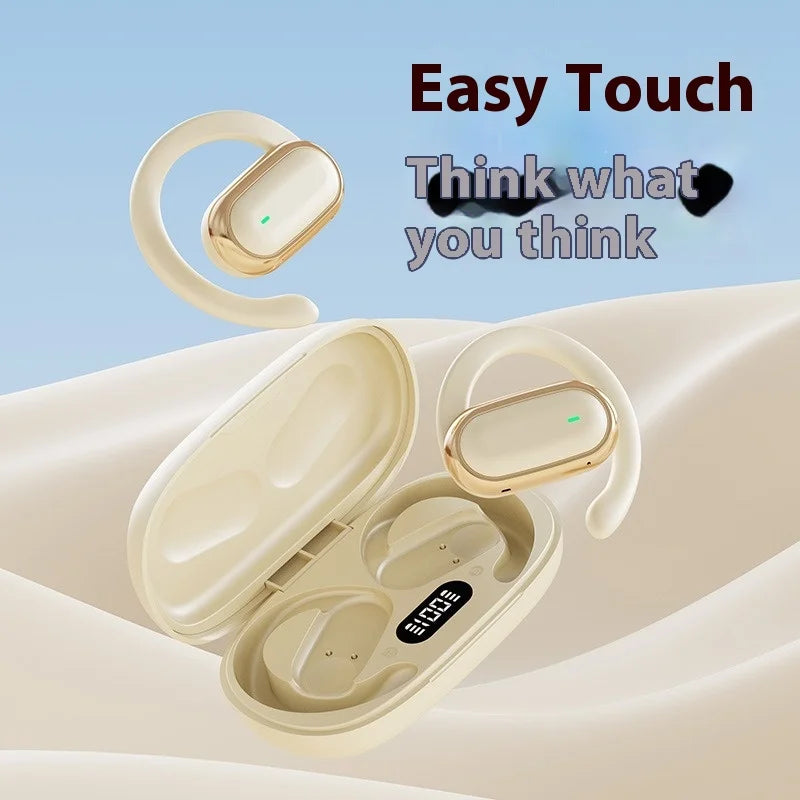 Wireless Bluetooth Earphones, Ear-hook Earbuds Power Display Earphone for iPhone HD Sound Headphones Sports Music Headsets