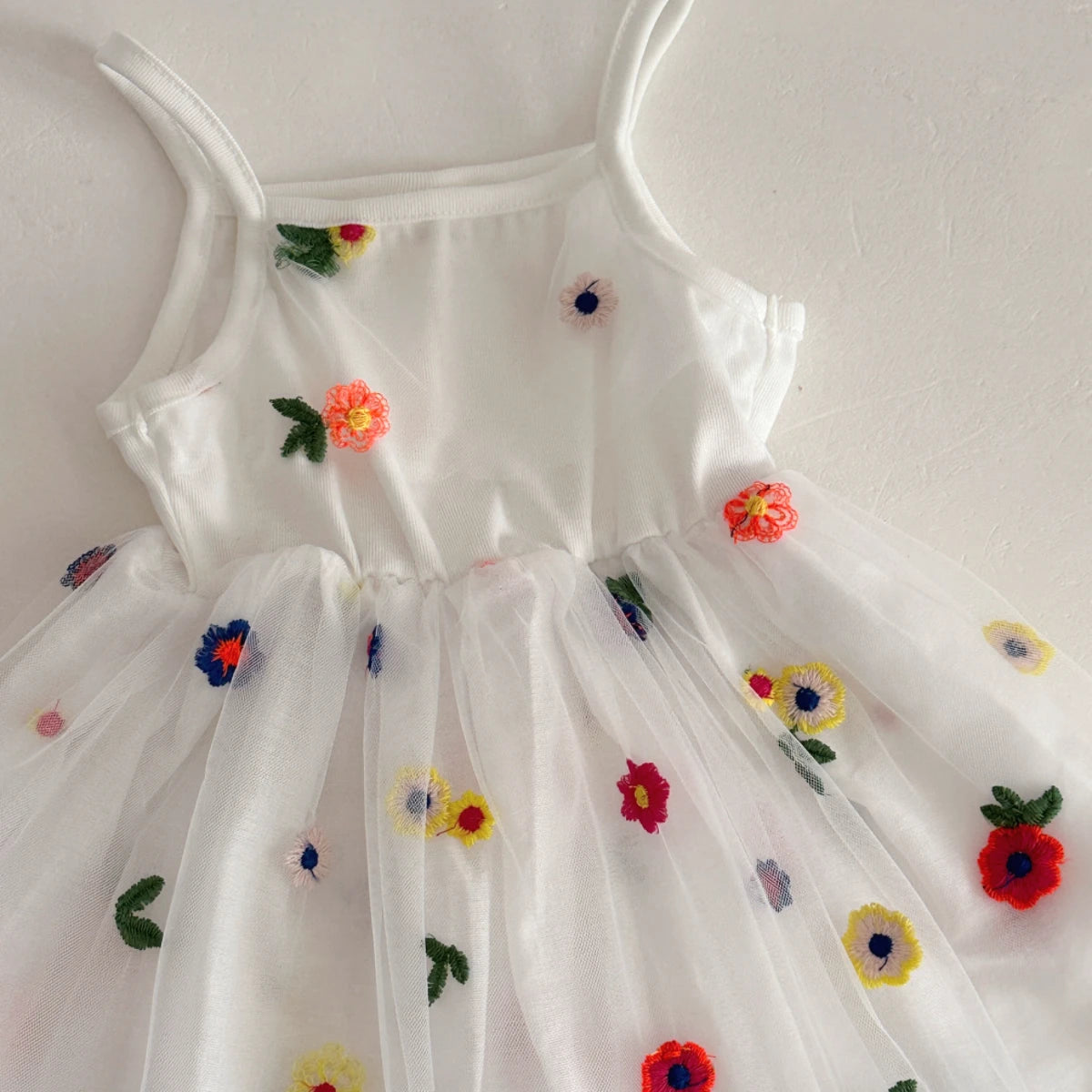 Summer Baby Girls  White Embroidered  Tie Back Suspender Dress Kids Sweet dress Children Outfit Skirt 6Month-3Y