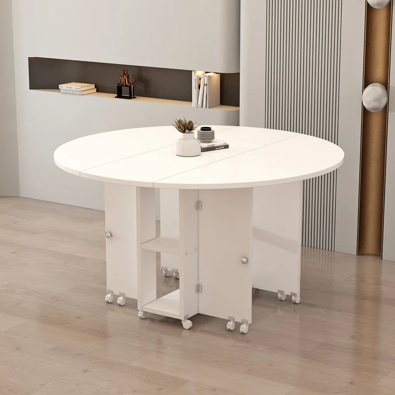 Folding White Dining Table Multifunction Family Waterproof Space Saving Dining Table Design Simple Mesas De Jantar Furnitures