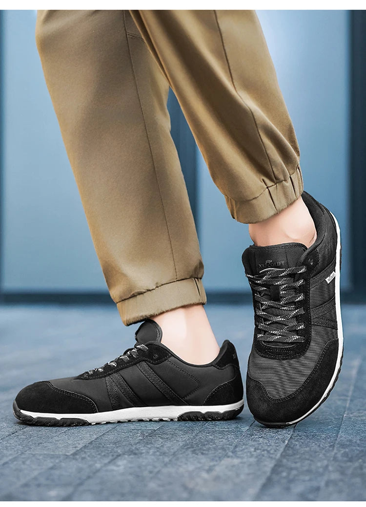 Men Spring and Autumn Oversized Wide Toe Shoes Barefoot Casual Shoes Popular Flat Sneaker Outdoor hiking driving Footwear