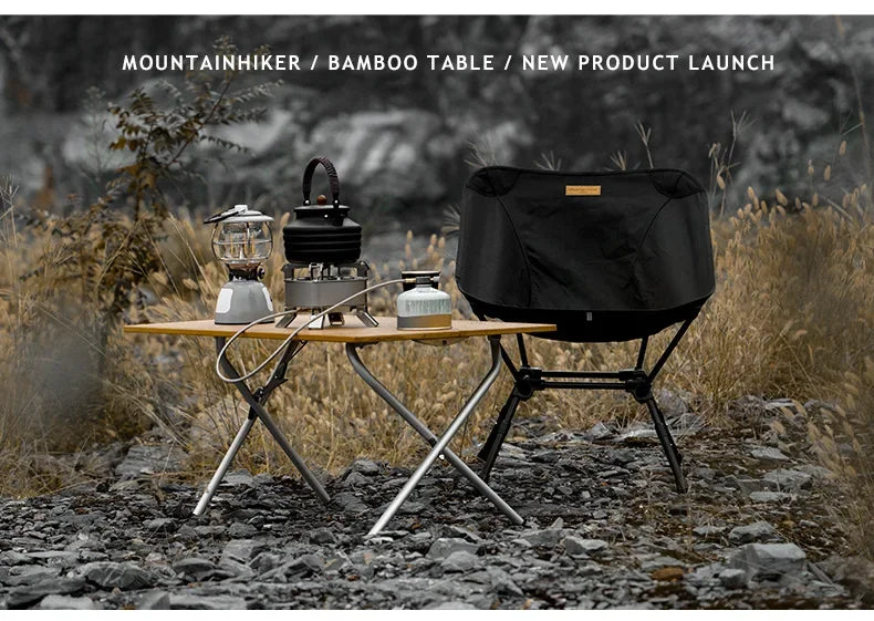 MOUNTAINHIKER Outdoor Camping Bamboo 2/3 Folding Table Portable Fast Storage Folding Desk Outdoor Dining Table Picnic BBQ Table