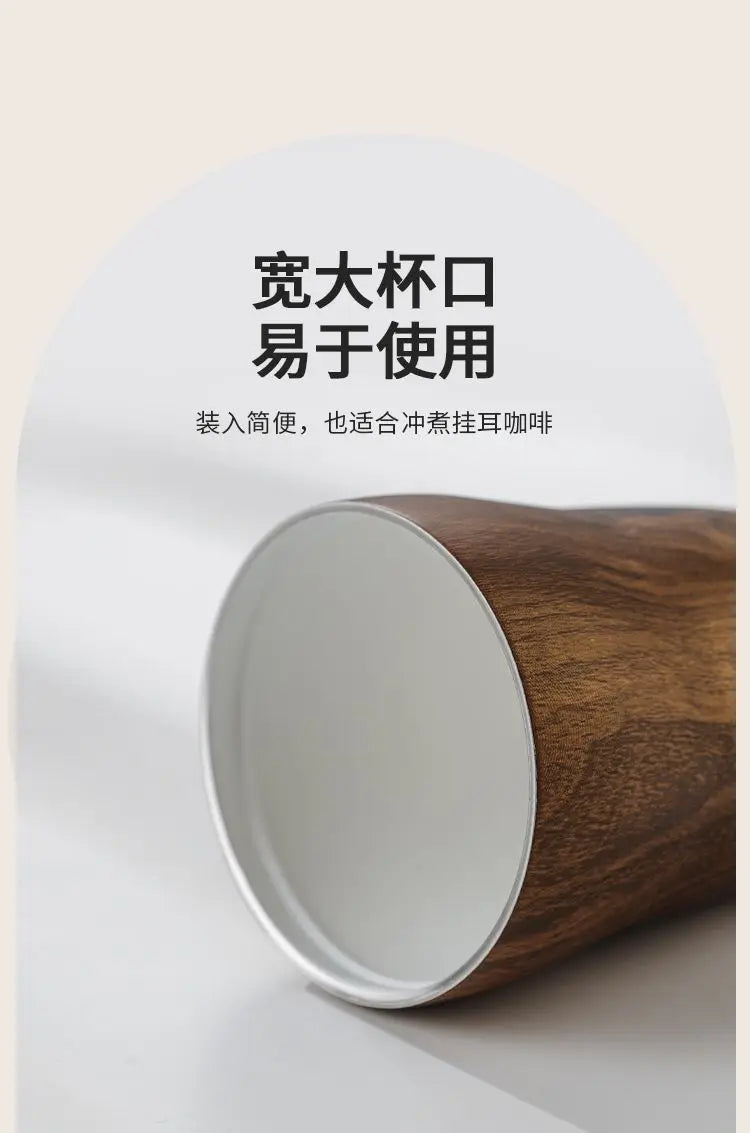 Coffee cup ceramic interior thermos cup Retro high appearance level portable stainless steel water cup
