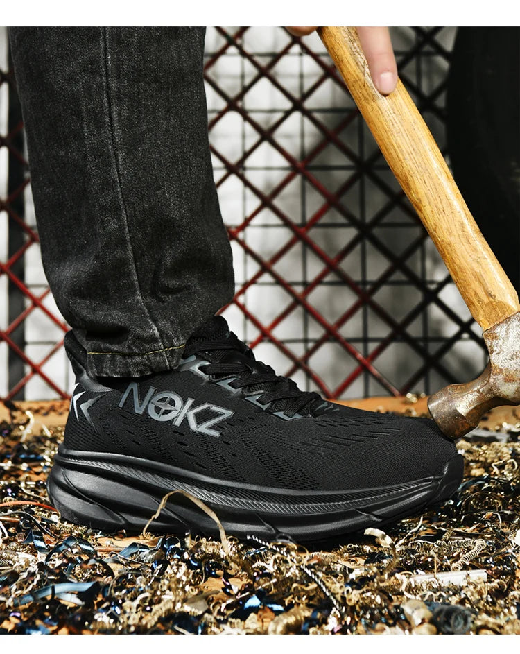 Men's Industrial Safety Shoes Anti-Slip Wear-Resistant Steel Toe Cap Protective Work Sneakers Breathable Comfortable for Constru