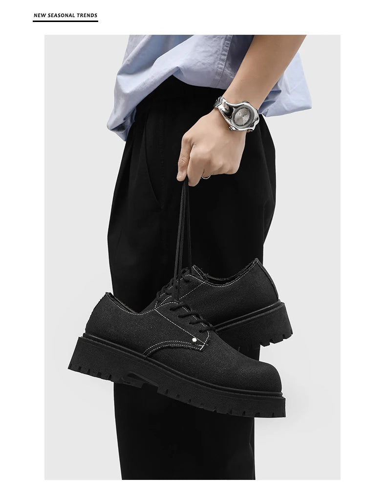 Men's shoes four seasons versatile casual non-slip wear-resistant comfort outdoor shoes youth fashion thick sole workwear shoes