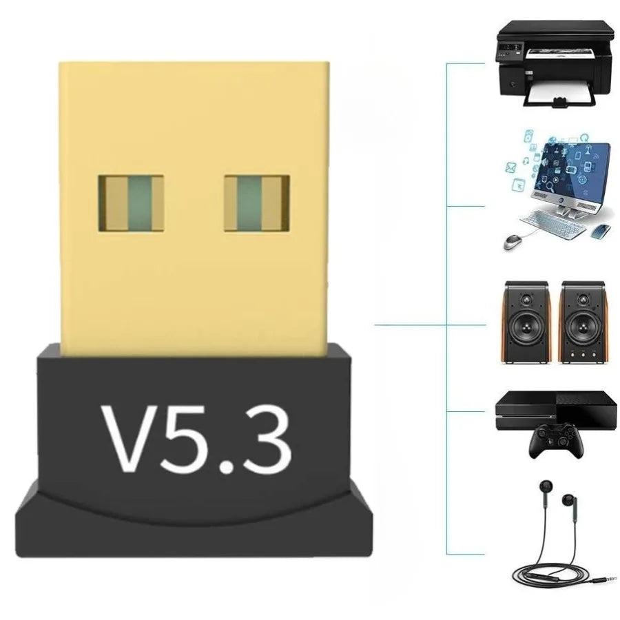 Bluetooth 5.3 USB Bluetooth Wireless Adapter for PC Dongle Adapter Wireless Mouse Keyborad Music Audio Receiver USB Transmitter