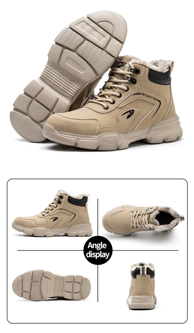 Work Safety Shoes Men Anti-smash Anti-puncture Work Sneakers Steel Toe Shoes Light Comfort Security Boots Indestructible Shoes