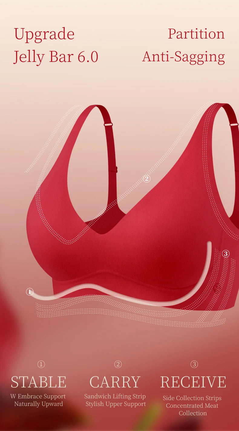 SUJIIN Women's 2 Piece Bra and Panty Set Comfortable Push Up Wireless Seamless Soft Support Bra Female Invisible Underwear Women