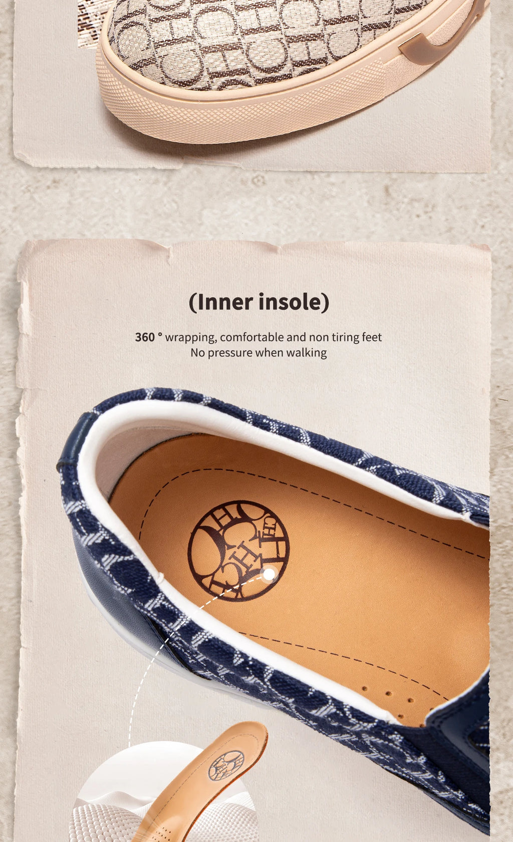 Men's Casual Shoes 2026 New Beige Bone Correction Walking Shoes Vulcanized Shoes