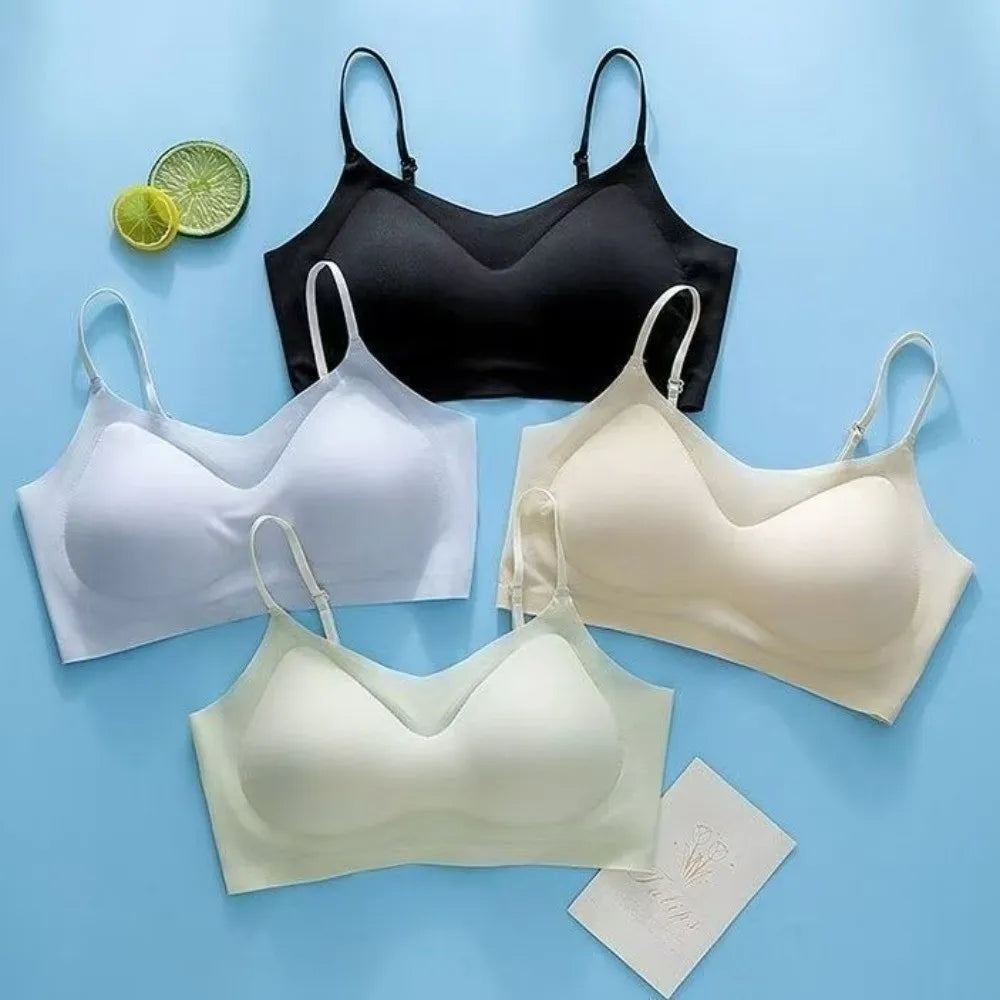 Lingerie Close-fitting Seamless Bra Shockproof Beautiful Back Brassiere for Women Anti-sagging Wireless Deep V Bra Girls