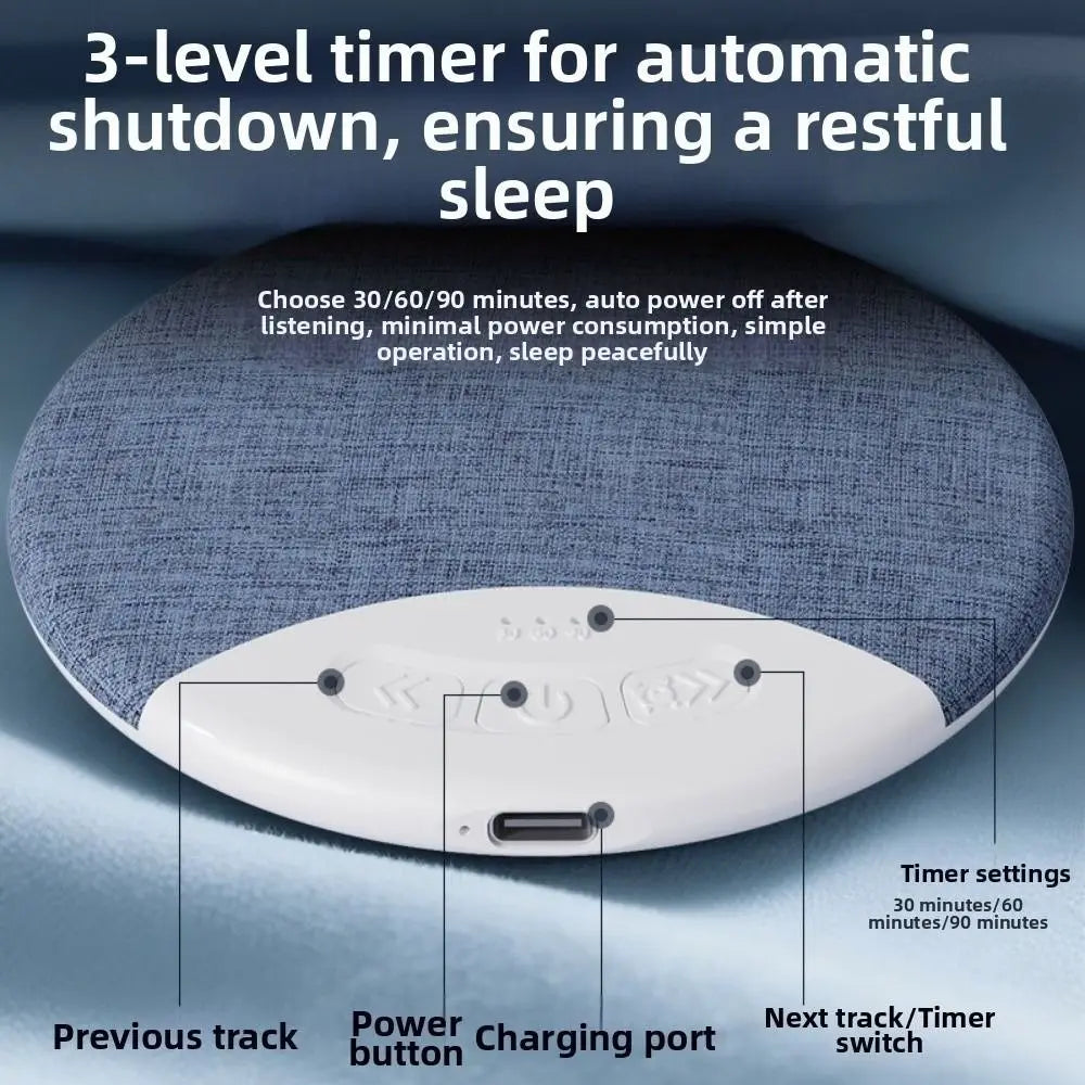 Bluetooth 5.3 Under Pillow Bluetooth Speaker HiFi Stereo Sound 3-Level Timer White Noise Machine Sleep Aid Built-in White Noise