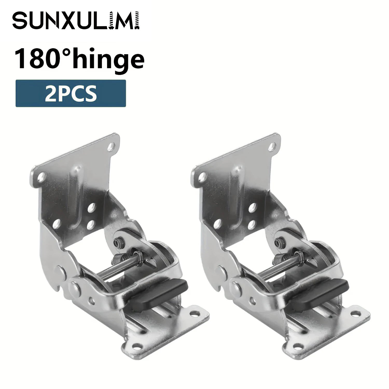 Folding table leg hinge with locking mechanism; heavy-duty folding hinge with 180-degree self-locking mechanism, for table legs