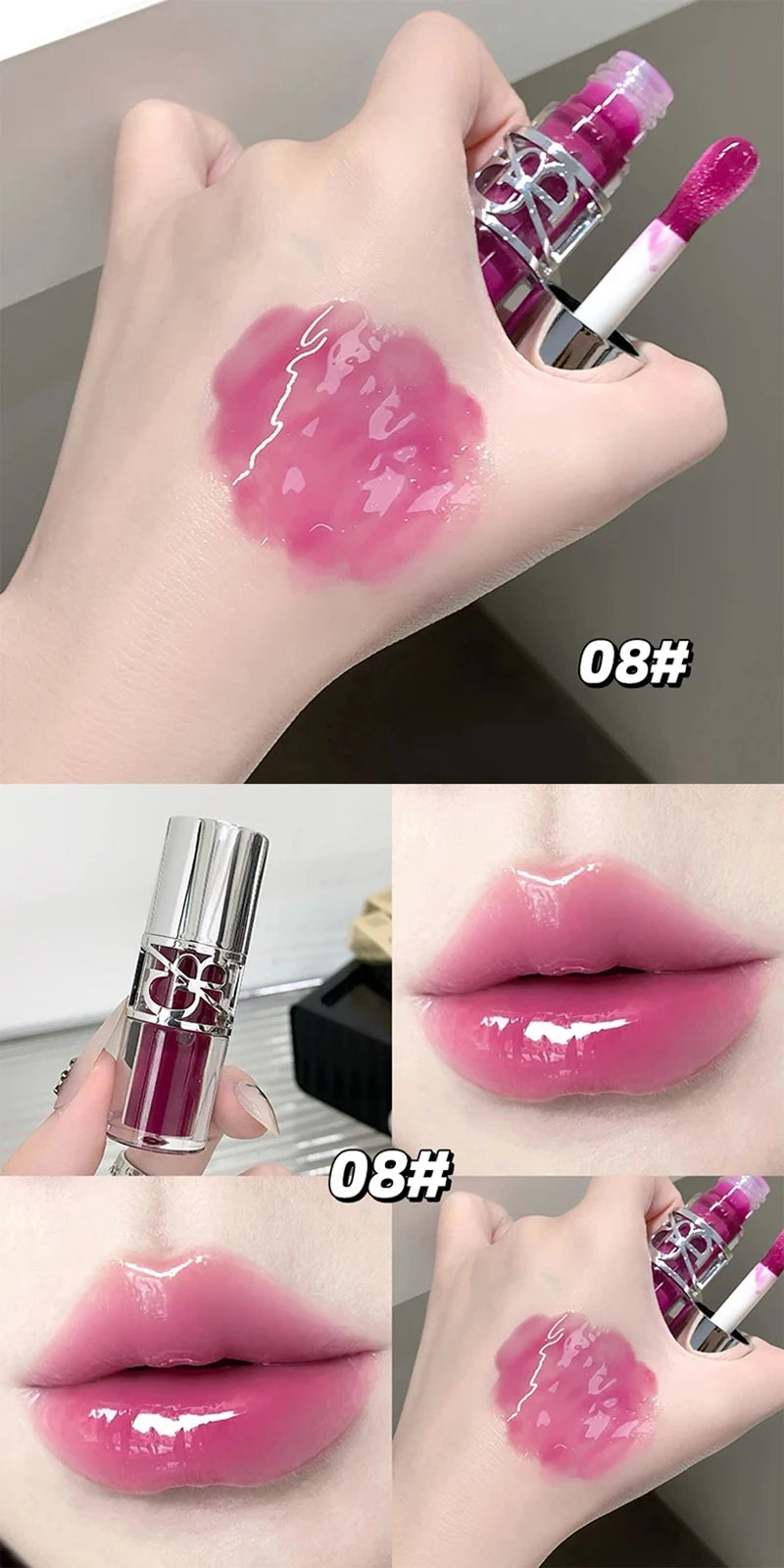 Clear Glass Gray Coffee Shine Lip Gloss Mirror Watery Moisturize Plumper Long Lasting Lip Tint Juicy Lip Oil Gloss Stain Makeup