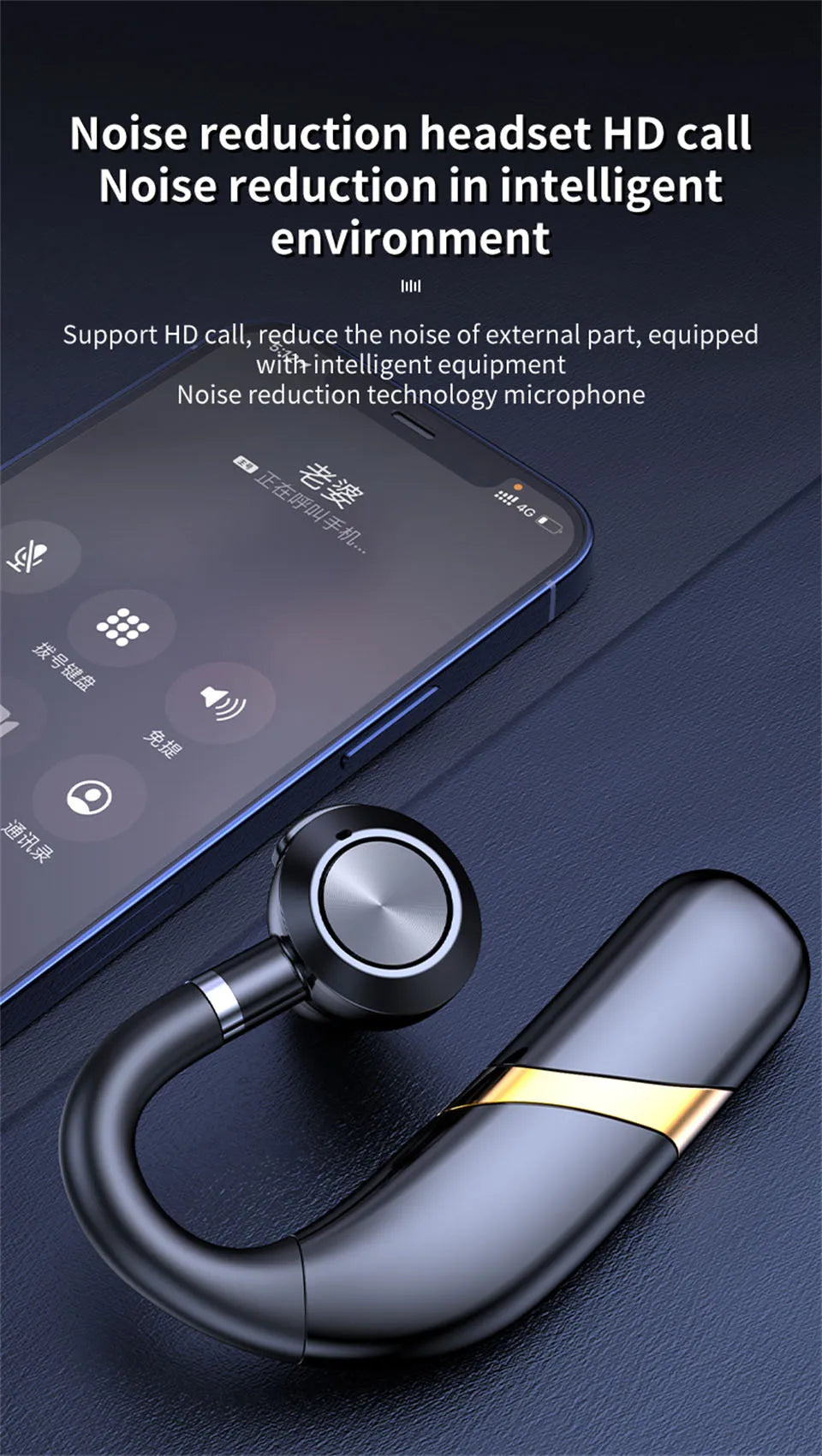 Bluetooth Earphones Wireless Headphones With Microphon Busines Headset Fone De Ouvido For Driving Audifonos Talking Auriculares