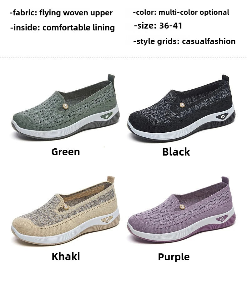 Shoes for women 2026 Spring Autumn hot casual shoes with soft soles lightweight single shoe for women breathable mother shoes