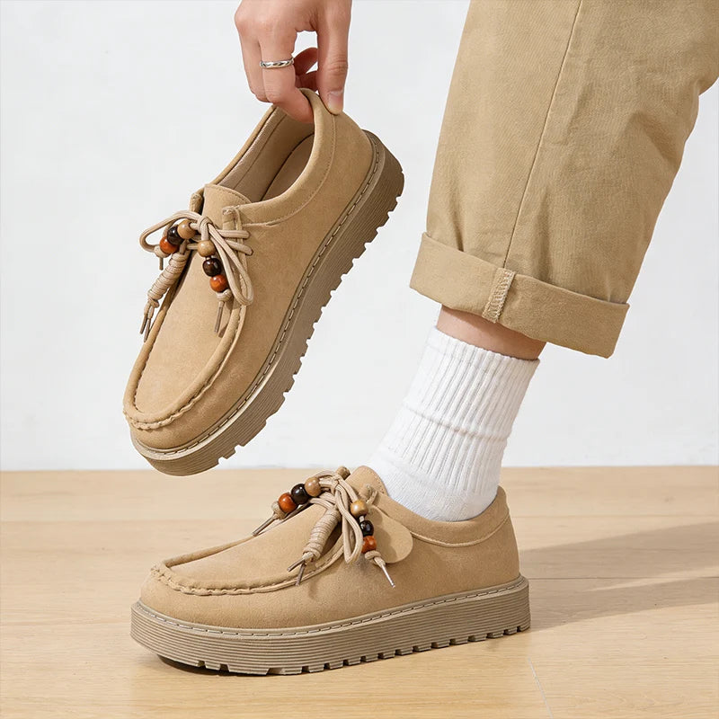 Men's Loafers and Slip-on Suede Leather Shoes Man Fashion 2026 Walking Sneakers Lightweight Driving Shoes Zapatillas De Hombre