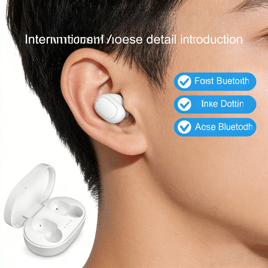 Wireless Bluetooth Earbuds, Mini In-Ear Design, Ultra Comfortable Fit, High-Definition Lossless Sound Quality.