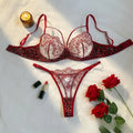 Lingerie Sexy Hot Womens Lace Underwear Transparent Bra Panty Set Three-point Underwear Pure Desire Leopard Print Lingerie Sets