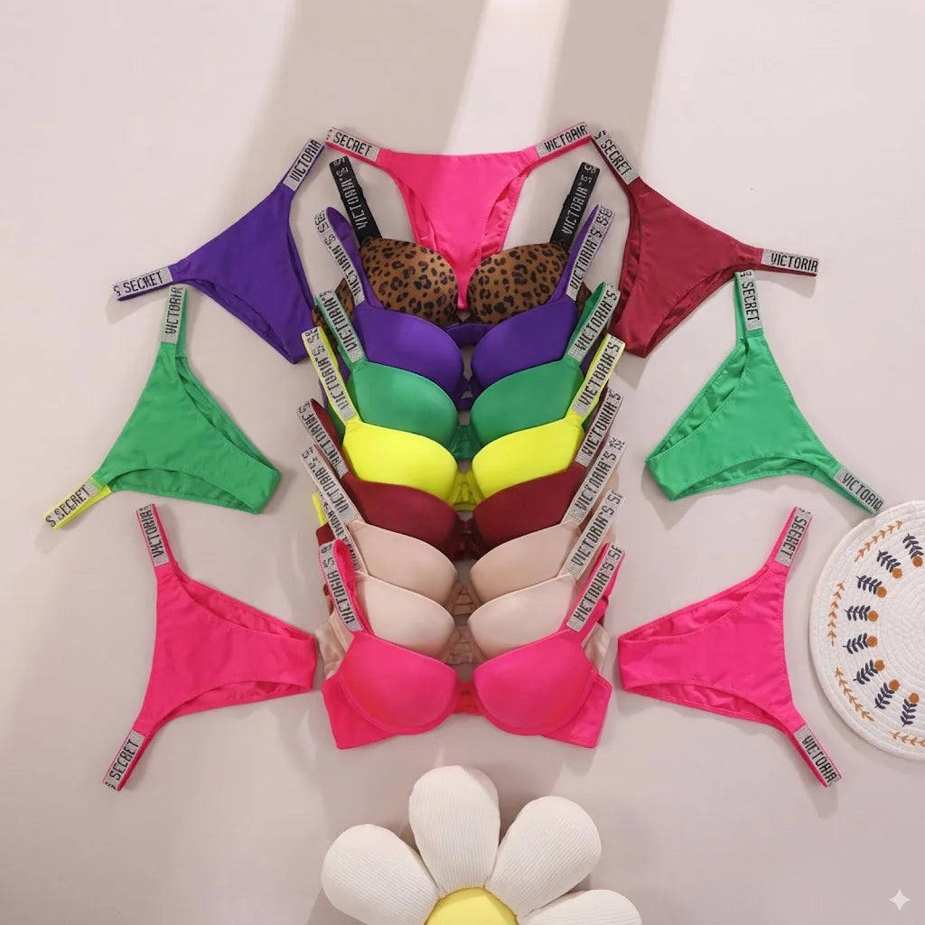 Sexy Bra and Panty Set Comfortable push up Shapewear Adjustable Padded Gathered New V Lace Lingerie Set Bra and Brief Women's