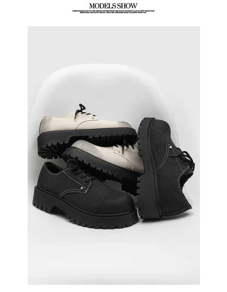 Men's shoes four seasons versatile casual non-slip wear-resistant comfort outdoor shoes youth fashion thick sole workwear shoes