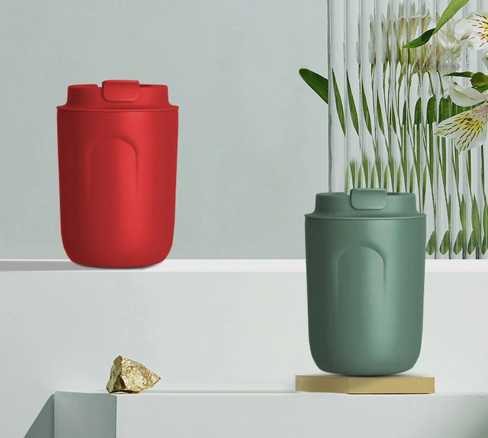Insulated Water Bottle Thermal Coffee Travel Mug Tumbler Cup Stainless Steel Vacuum Insulated Thermos Flasks Leakproof Drinkware