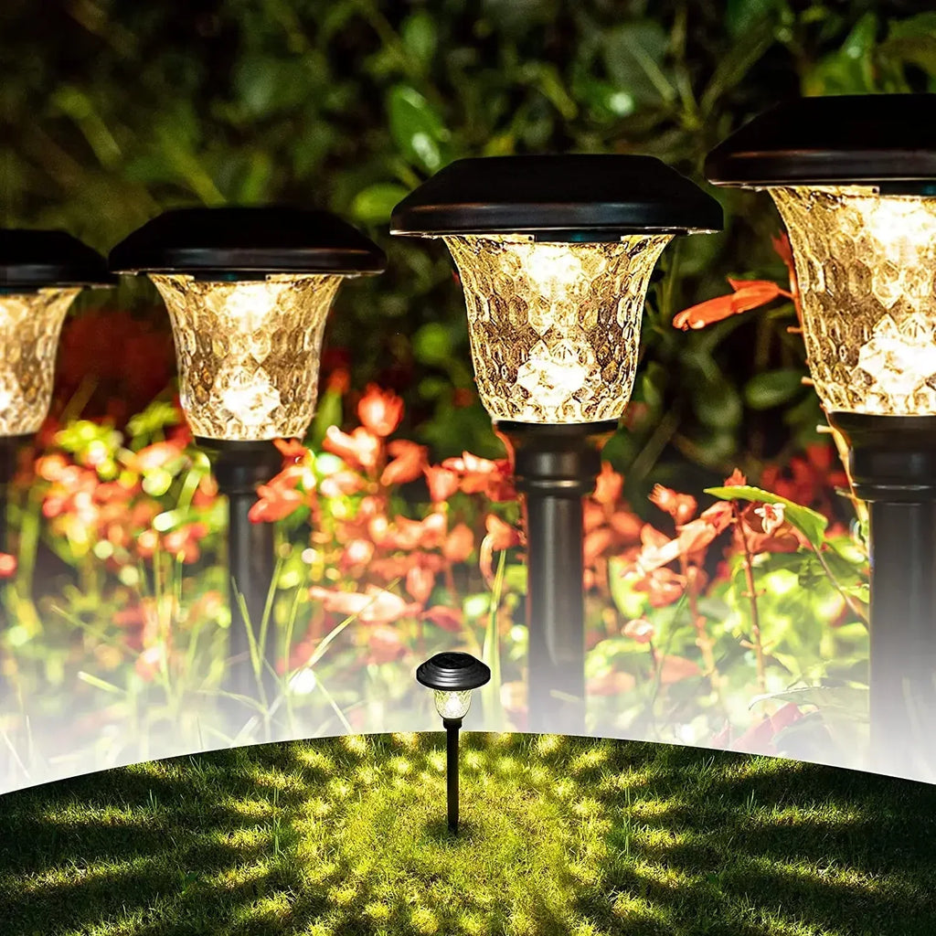 Solar Outdoor Lights New Garden Lamps Powered Waterproof Landscape Path for Yard Backyard Lawn Patio Decorative LED Lighting