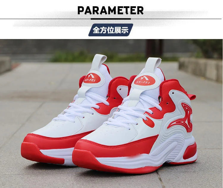 Men's High-Top Basketball Shoes New Wear-Resistant Sports Sneakers Athletic Outdoor Casual Training Boots