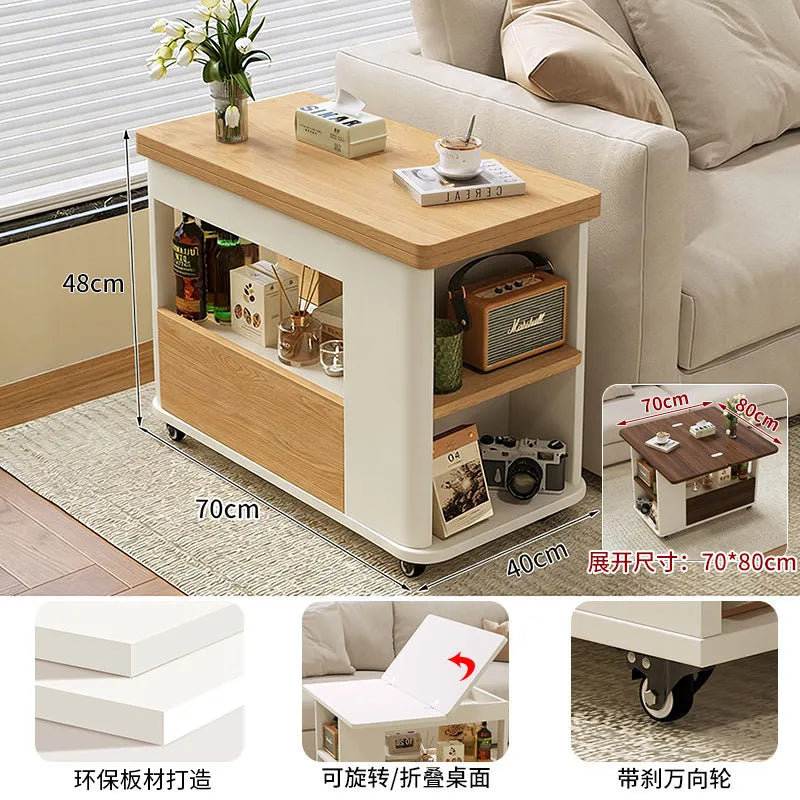 Folding Coffee Tables Multifunctional With Wheels Living Room Storage Side Tables Lounge Center Dining Table Hotel Furniture