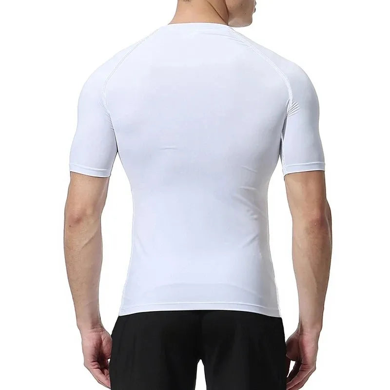 Summer Short Sleeve Men Compression Tee Shirt Bat Print Sport Quick Dry Gym Tshirt Fitness Workout Undershirt Elasticity Top Tee