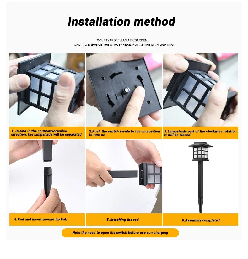 Outdoor Solar Lights Garden Lights Solar Powered Lamp Lantern Waterproof Landscape Lighting Pathway Yard Lawn Garden Decoration